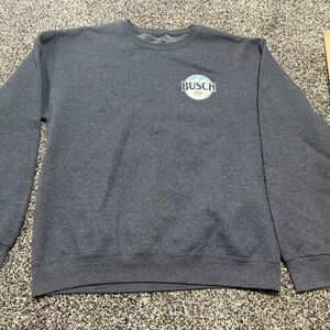 Anheuser Busch men or woman’s blue Busch latte sweatshirt size medium